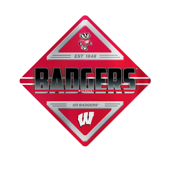 NCAA  Wisconsin Badgers Standard Metal Sign 16.5" x 16.5" Home Décor - Bedroom - Office - Man Cave