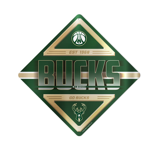 NBA Basketball Milwaukee Bucks  Metal Sign 16.5" x 16.5" Home Décor - Bedroom - Office - Man Cave