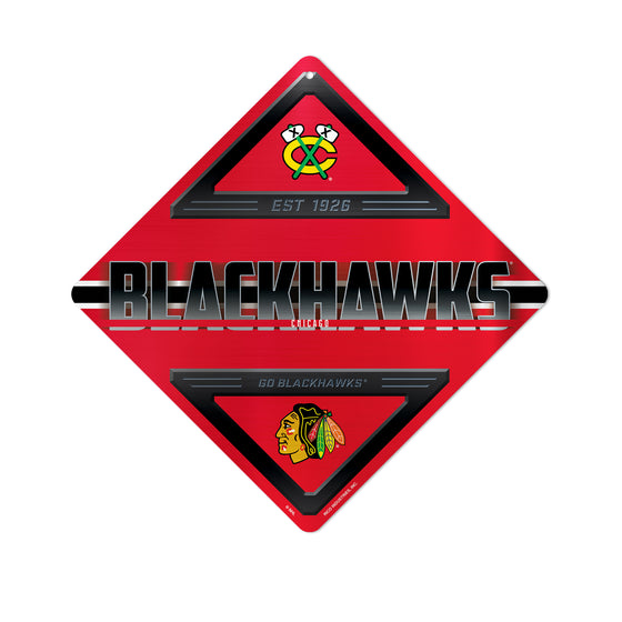 NHL Hockey Chicago Blackhawks  Metal Sign 16.5" x 16.5" Home Décor - Bedroom - Office - Man Cave