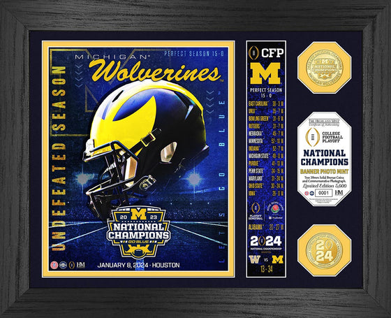 Wolverines 2023 CFP National Champions Banner Bronze Coin Photo Mint