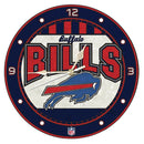 12in Art Glass Clock - Buffalo Bills