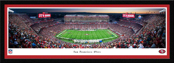 San Francisco 49ers Stadium Panorama Photo 50 Yard Line Levi's Stadium 13.5 x 40