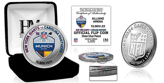 2024 Munich Game New York Giants vs Carolina Panthers Silver Plated Flip Coin