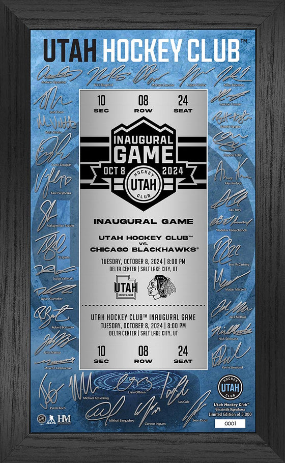 Utah Hockey Club Inaugural Game Signature Ticket Frame