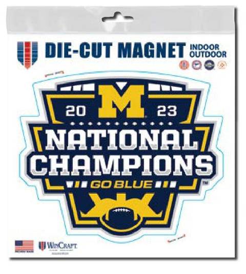 Michigan Wolverines 2024 CFP NCAA National Champs 6x6 Perfect Cut Magnet - 757 Sports Collectibles