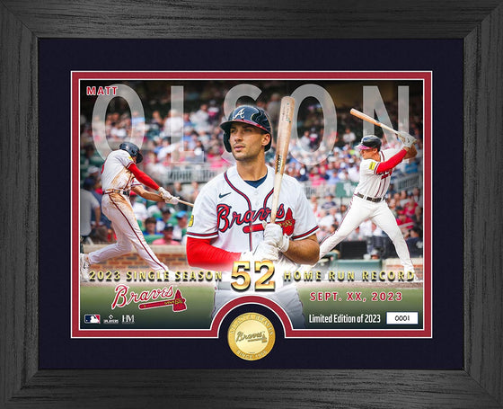 Matt Olson Braves Single Season Home Run Record Bronze Coin Photo Mint