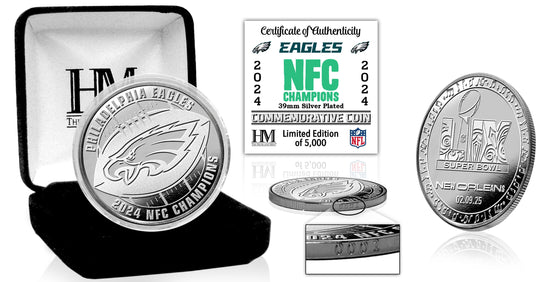 Philadelphia Eagles 2024 NFC Champions Silver Coin