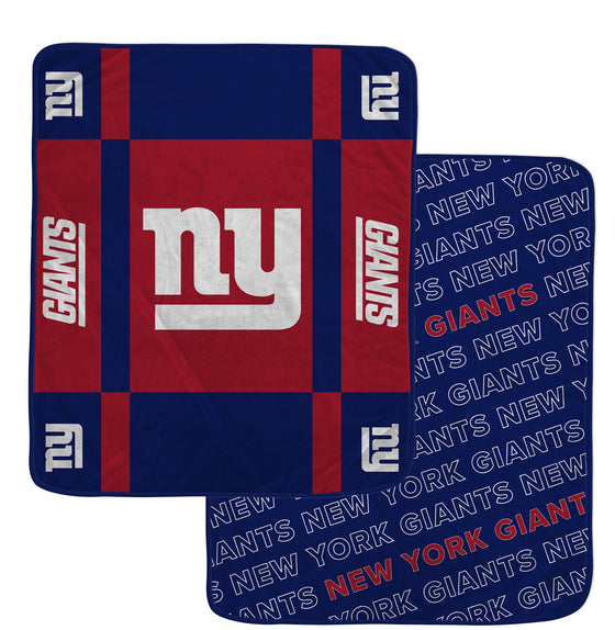 New York Giants 60"x70" Reverse Block Lux Super Soft Plush Throw Two-Sided Blanket