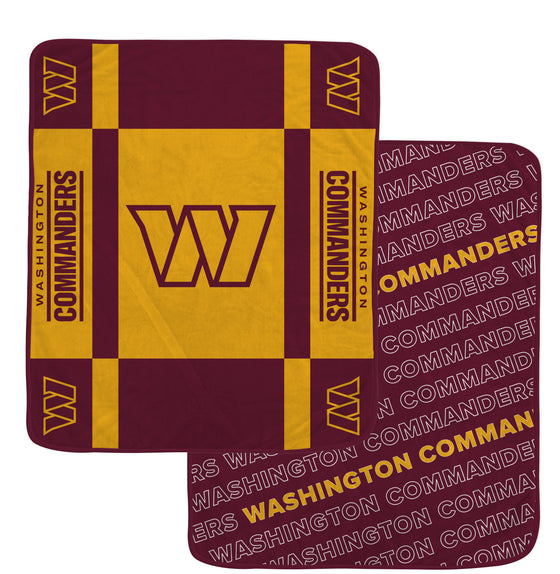 Washington Commanders 60"x70" Reverse Block Lux Super Soft Plush Throw Two-Sided Blanket