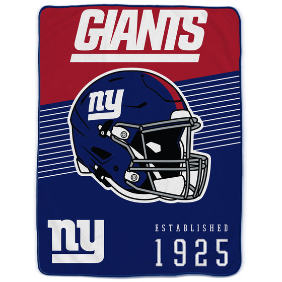 New York Giants 60" x 80" Helmet/Hat Stripe Ultra Soft Plush Throw Blanket