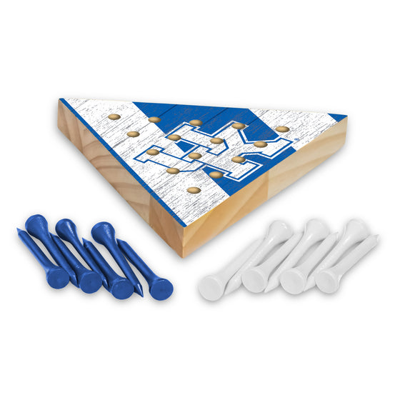 NCAA  Kentucky Wildcats  4.5" x 4" Wooden Travel Sized Pyramid Game - Toy Peg Games - Triangle - Family Fun