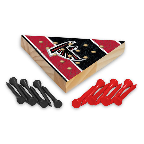 NFL Football Atlanta Falcons  4.5" x 4" Wooden Travel Sized Pyramid Game - Toy Peg Games - Triangle - Family Fun