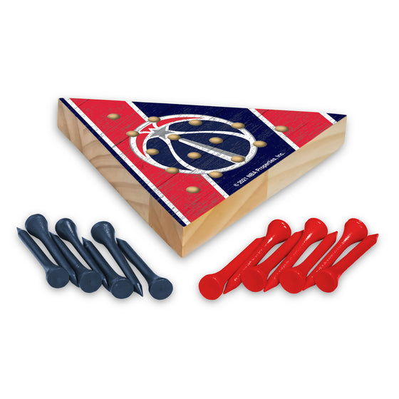 NBA Basketball Washington Wizards  4.5" x 4" Wooden Travel Sized Pyramid Game - Toy Peg Games - Triangle - Family Fun