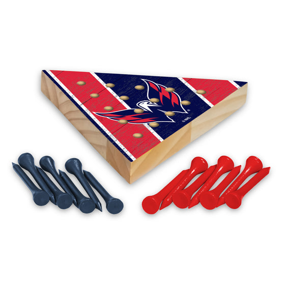 NHL Hockey Washington Capitals  4.5" x 4" Wooden Travel Sized Pyramid Game - Toy Peg Games - Triangle - Family Fun