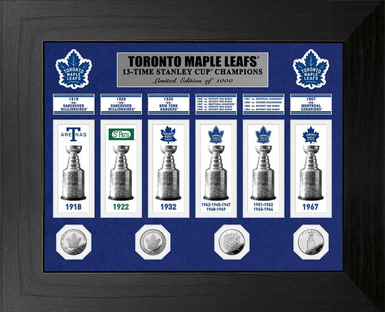 Toronto Maple Leafs 13-Time Stanley Cup Champions Deluxe Gold Coin & Banner Collection