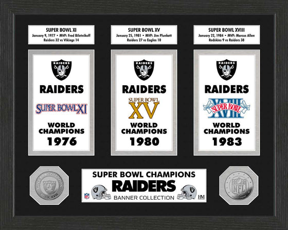 Oakland Raiders Super Bowl Banner Collection Photo Mint