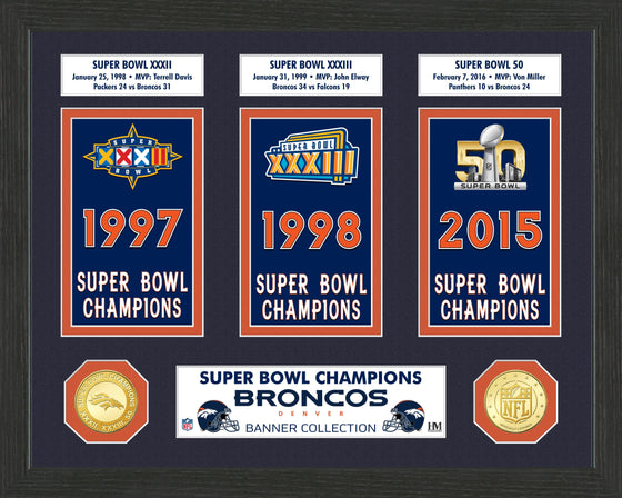 Denver Broncos Super Bowl Banner Collection Photo Mint