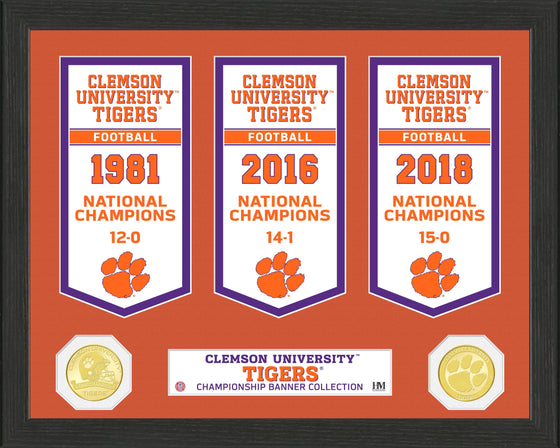 Clemson University National Champions Banner Collection Photo Mint