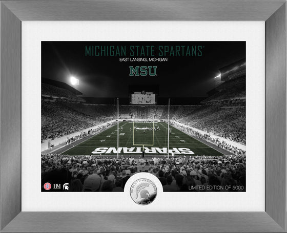 Michigan State Spartans Art Deco Stadium Silver Coin Photo Mint