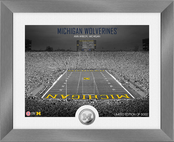 Michigan Wolverines Art Deco Stadium Silver Coin Photo Mint