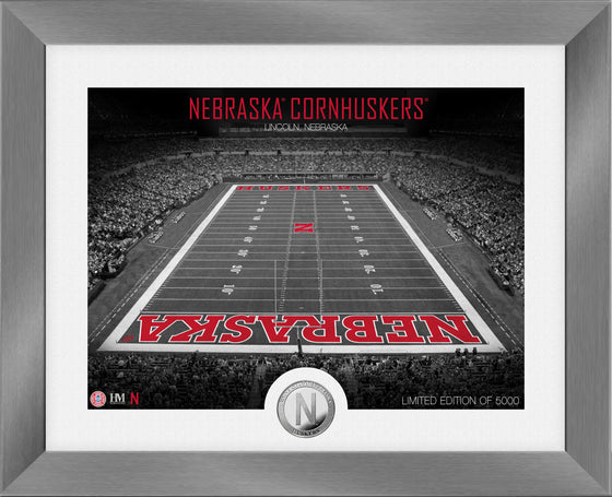 Nebraska Huskers Art Deco Stadium Silver Coin Photo Mint