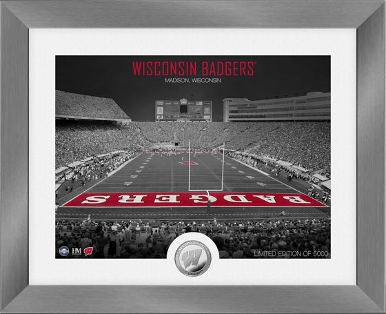 Wisconsin Badgers Art Deco Stadium Silver Coin Photo Mint