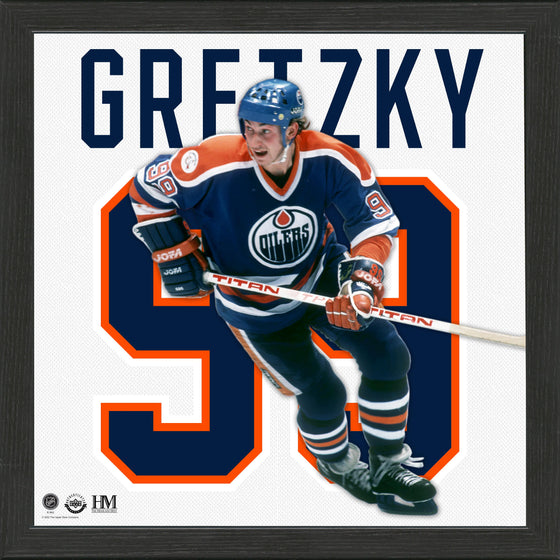 Wayne Gretzky Edmonton Oilers Impact Jersey Frame