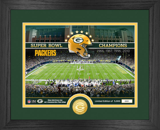 Green Bay Packers NFL Stadium Bronze Coin Photo Mint