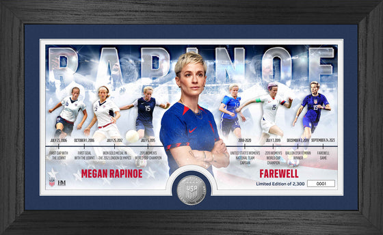 Megan Rapinoe USWNT Farewell Timeline Pano Silver Coin Photo Mint