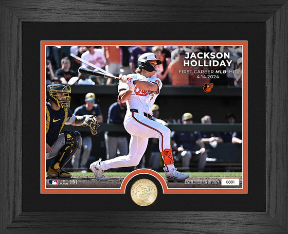 Jackson Holliday First MLB Hit Bronze Coin Photo Mint