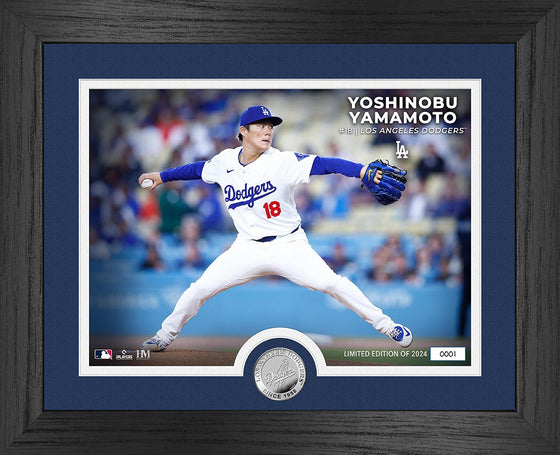 Yoshinobu Yamamoto Los Angeles Dodgers Rookie Silver Coin Photo Mint