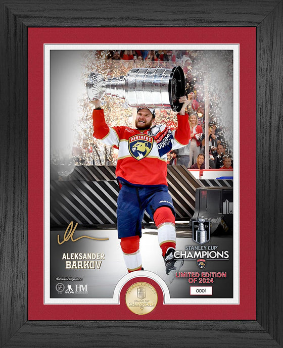 Florida Panthers Captain Aleksander Barkov Raising the Stanley Cup Bronze Coin Photo Mint