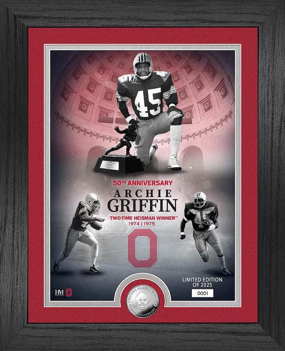 Archie Griffin 50th Anniversary 2-Time Heisman Winner Silver Coin Photo Mint