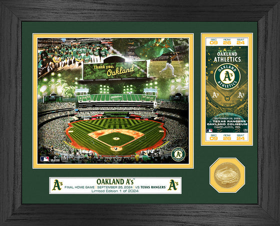 Oakland A's Final Home Game Bronze Coin Photo Mint