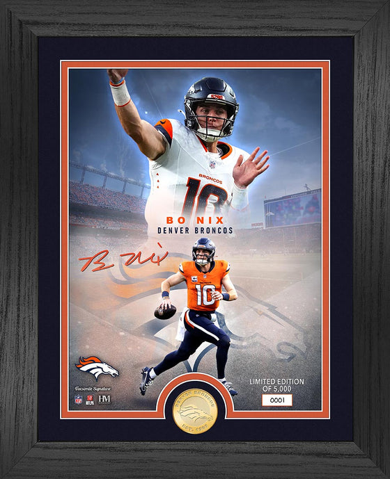 Bo Nix Broncos Legends Bronze Coin Photo Mint