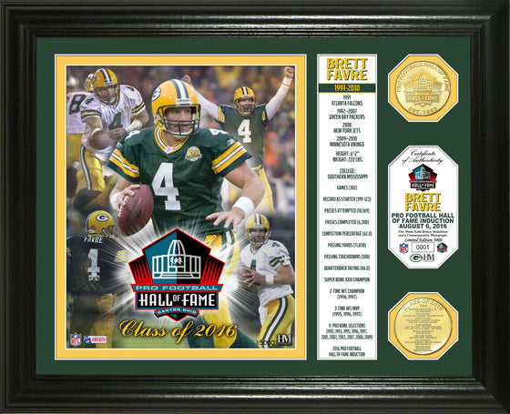 Brett Favre 2016 Pro Football HOF Induction "Banner" Bronze Coin Photo Mint