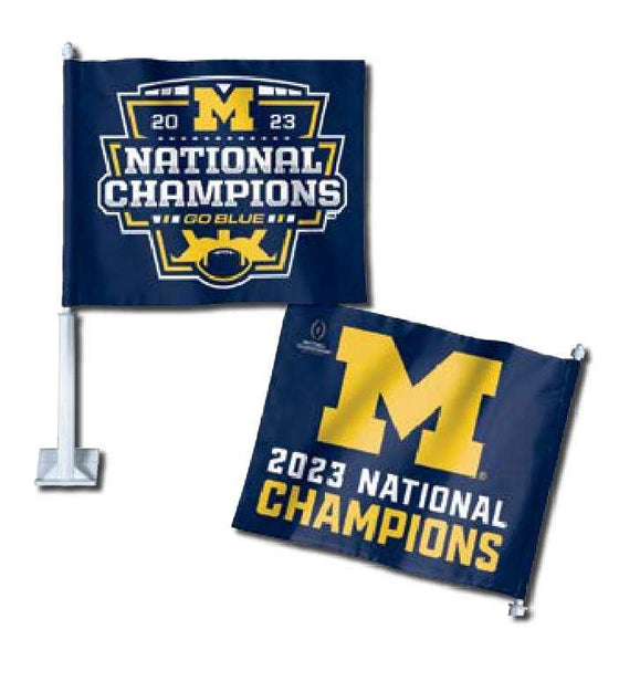 Michigan Wolverines 2024 CFP NCAA National Champs 2-Sided Car Flag - 757 Sports Collectibles