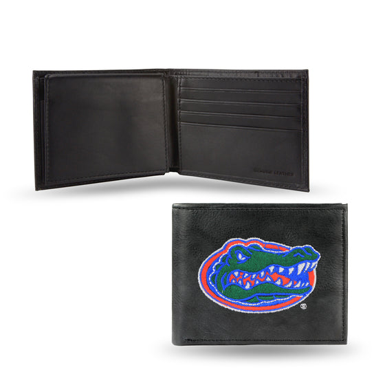 NCAA  Florida Gators  Embroidered Genuine Leather Billfold Wallet 3.25" x 4.25" - Slim