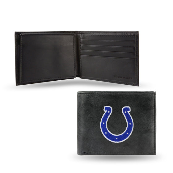 NFL Football Indianapolis Colts  Embroidered Genuine Leather Billfold Wallet 3.25" x 4.25" - Slim