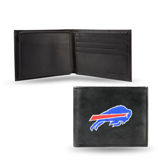 NFL Football Buffalo Bills  Embroidered Genuine Leather Billfold Wallet 3.25" x 4.25" - Slim