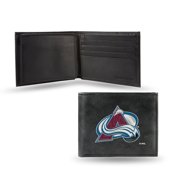 NHL Hockey Colorado Avalanche  Embroidered Genuine Leather Billfold Wallet 3.25" x 4.25" - Slim