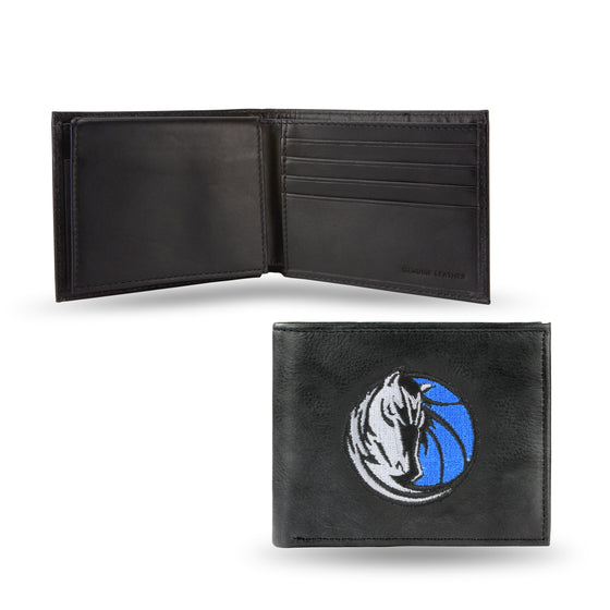 NBA Basketball Dallas Mavericks  Embroidered Genuine Leather Billfold Wallet 3.25" x 4.25" - Slim