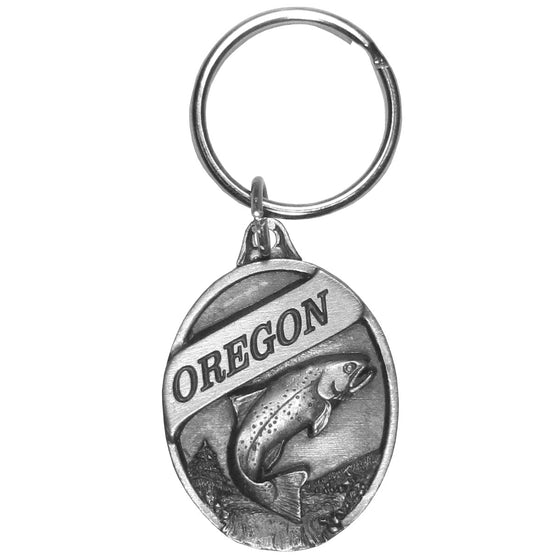 Oregon Trout Antiqued Keyring