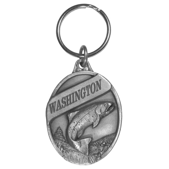 Washington Trout Antiqued Keyring