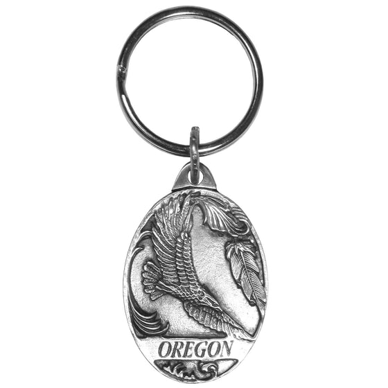 Oregon Eagle Antiqued Keyring