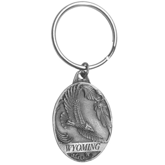 Wyoming Eagle Antiqued Keyring