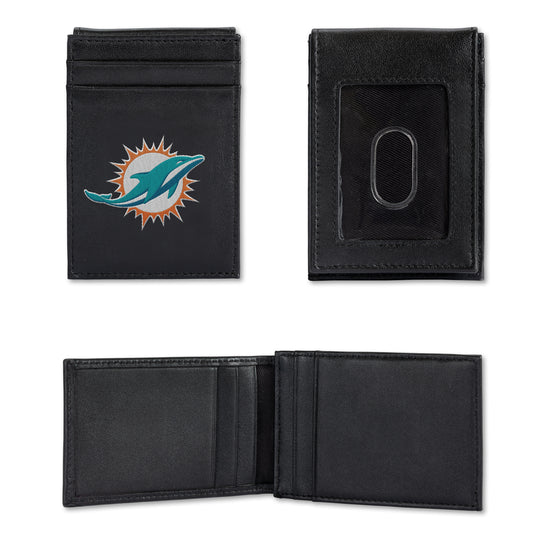 NFL Football Miami Dolphins  Embroidered Front Pocket Wallet - Slim/Light Weight - Great Gift Item