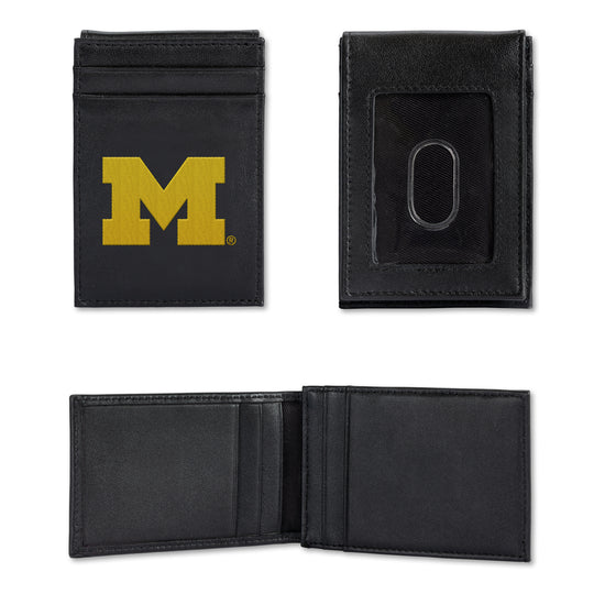 NCAA  Michigan Wolverines  Embroidered Front Pocket Wallet - Slim/Light Weight - Great Gift Item