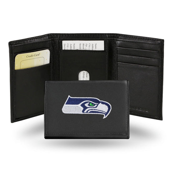 Seattle Seahawks Embroidered Leather Tri-Fold Wallet (CDG)