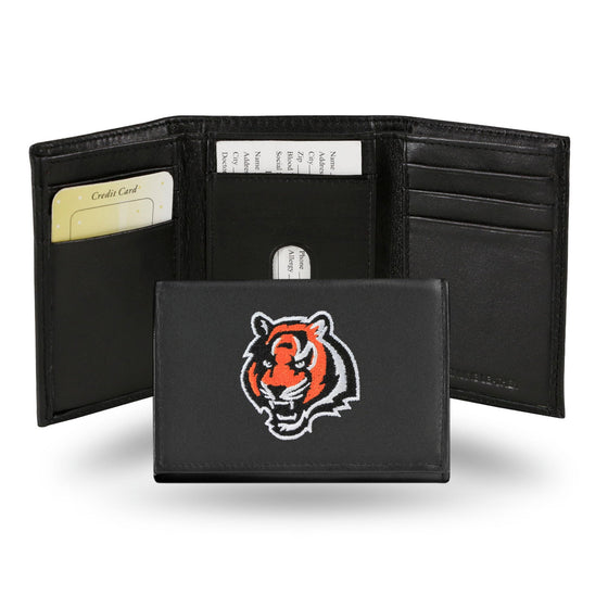 Cincinnati Bengals Embroidered Leather Tri-Fold Wallet (CDG)